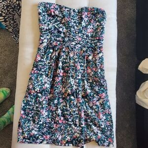 Strapless summer mini dress